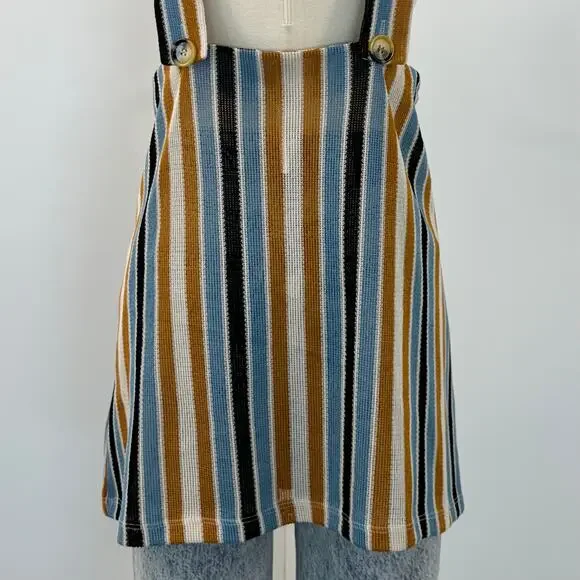 Free People Bridget Striped Top Knit Button-Down Plunge Neck Tunic | Large - Picture 7 of 10